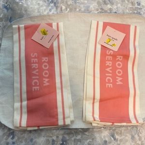 NWT Kate Spade kitchen towels in cream and pink